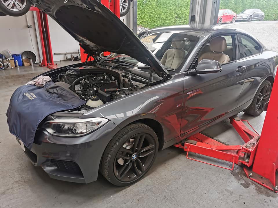 BMW servicing at workshop