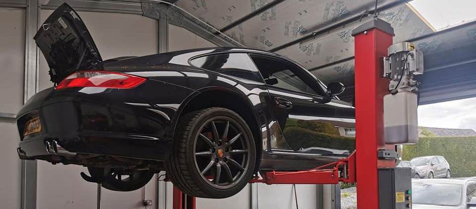Porsche 911 at workshop